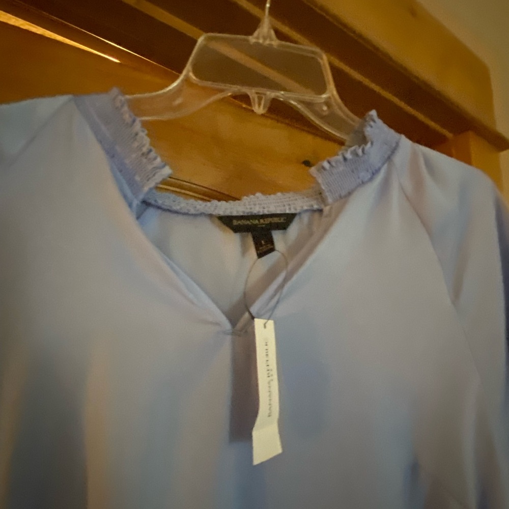 Banana Republic Light Blue Ruched Collar